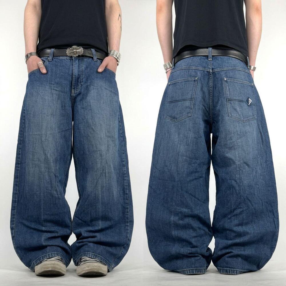 Vintage y2k distressed enyce skater grunge baggy wide leg rare jeans